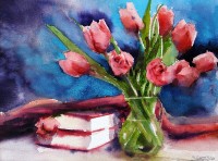 Hamir Soomro, 8 x 11 Inch, Watercolor On Paper, Floral Painting, AC-HSO-004